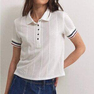 NWT Free People Clara Polo in Ivory